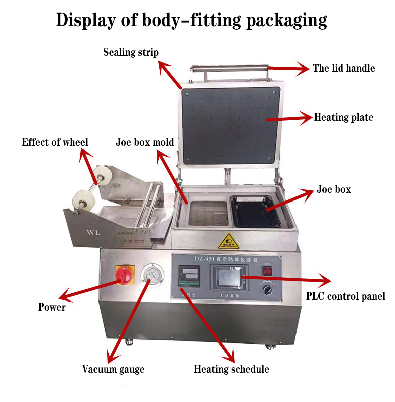 Automatic film cutting vacuum packaging and fitting vacuum packaging machine